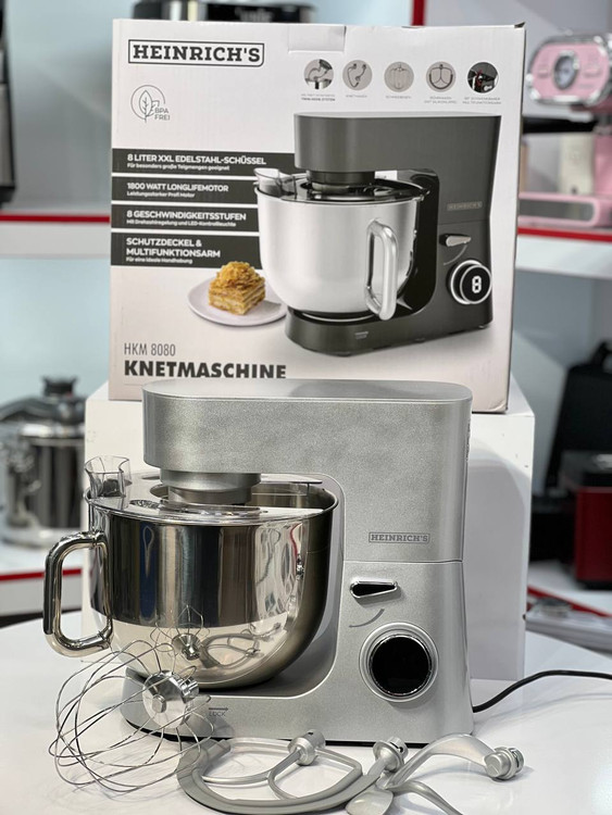 تصویر همزن هنریچ HKM 8080 با بدنه استیل و طراحی حرفهای