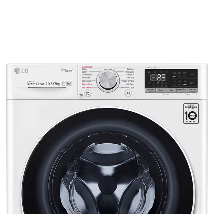 لباسشویی الجی درب فضایی 10.5/7kg مدل LG F4V5RGP0W